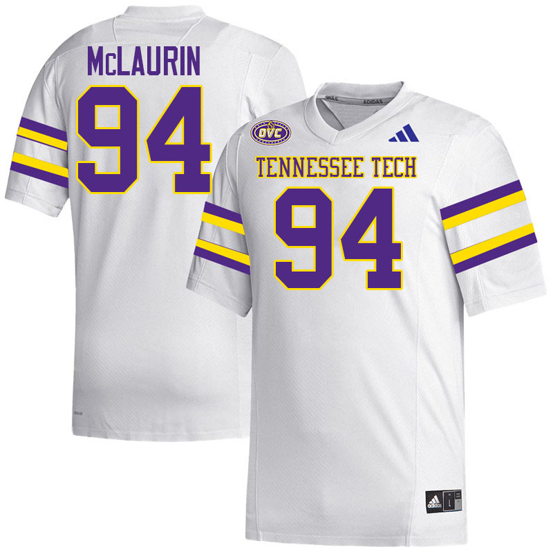 Tennessee Tech Golden Eagles #94 Ethan McLaurin College Football Jerseys,Uniforms-White